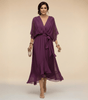 Robe Longue en Chiffon à Manches Chauve - Souris pour Femmes - Emilia Lane