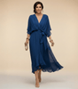 Robe Longue en Chiffon à Manches Chauve - Souris pour Femmes - Emilia Lane