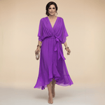 Robe Longue en Chiffon à Manches Évasées pour Femmes - Emilia Lane