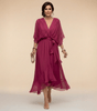 Robe Longue en Chiffon à Manches Évasées pour Femmes - Emilia Lane