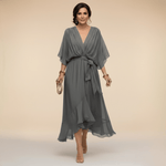 Robe Longue en Chiffon à Manches Évasées pour Femmes - Emilia Lane