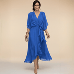 Robe Longue en Chiffon à Manches Évasées pour Femmes - Emilia Lane