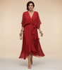 Robe Longue en Chiffon à Manches Évasées pour Femmes - Emilia Lane