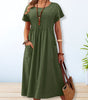 Robe longue en coton et lin pour femmes - Emilia Lane