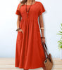 Robe longue en coton et lin pour femmes - Emilia Lane