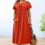 Robe longue en coton et lin pour femmes - Emilia Lane