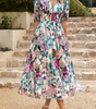 Robe longue imprimée à col en V pour femmes - Emilia Lane