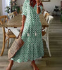 Robe longue imprimée à col en V pour femmes - Emilia Lane