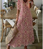 Robe longue imprimée à col en V pour femmes - Emilia Lane