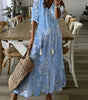 Robe longue imprimée à col en V pour femmes - Emilia Lane