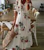 Robe longue imprimée à col en V pour femmes - Emilia Lane