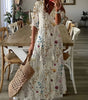 Robe longue imprimée à col en V pour femmes - Emilia Lane