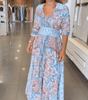 Robe Longue Imprimée à Cordon pour Femmes - Emilia Lane