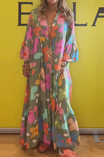 Robe Longue Imprimée à Manches Longues pour Femmes - Emilia Lane