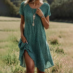 Robe longue imprimée bohème à col V pour femmes - Emilia Lane