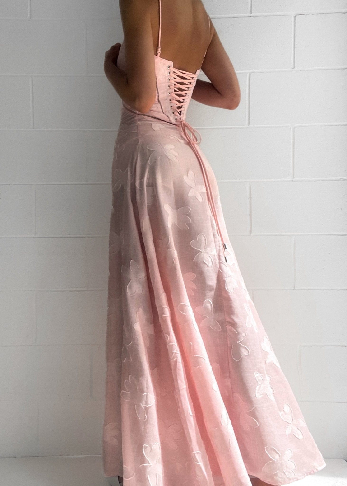 Robe Longue Jacquard Corset pour Femmes - Emilia Lane