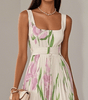 Robe longue plissée à motif floral pour femmes - Emilia Lane