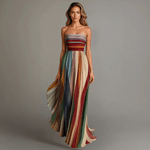 Robe Longue Plissée Sans Bretelles pour Femmes - Emilia Lane