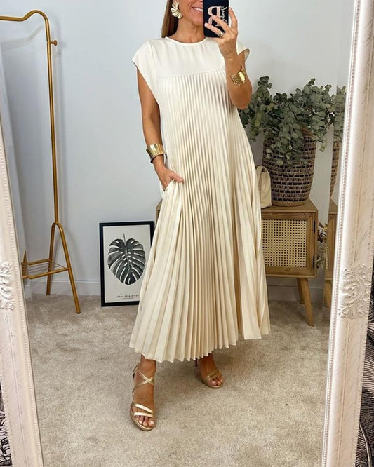 Robe Longue Plissée sans Manches pour Femme | Idéale pour le Quotidien - Emilia Lane
