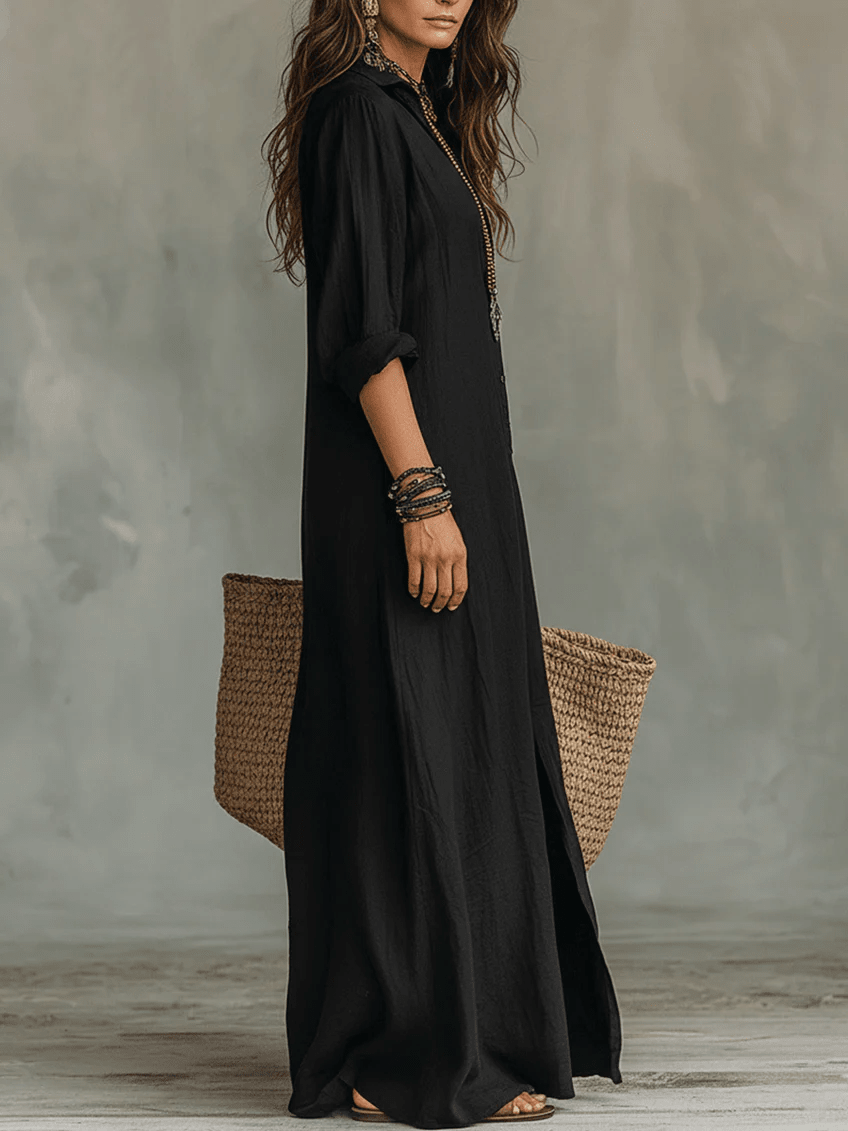 Robe Longue Style Chemise à Boutons pour Femmes - Emilia Lane