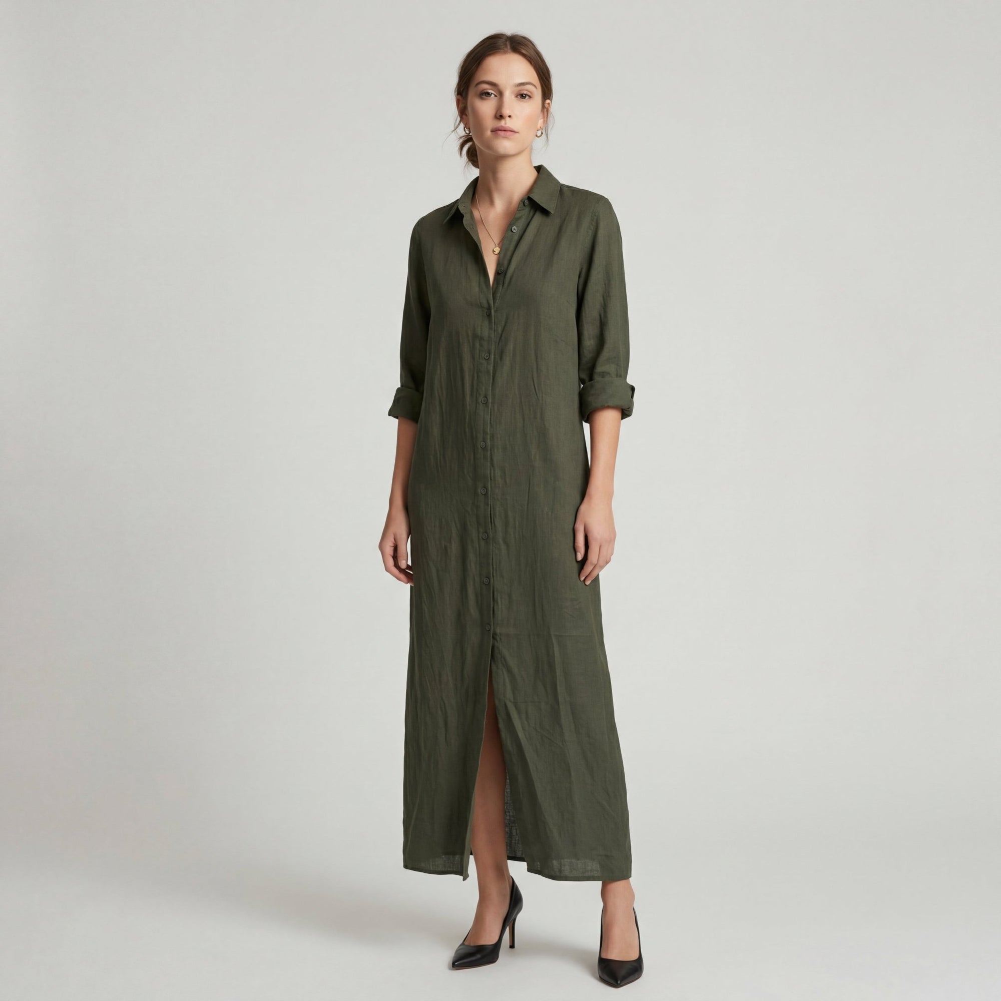 Robe Longue Style Chemise à Boutons pour Femmes - Emilia Lane