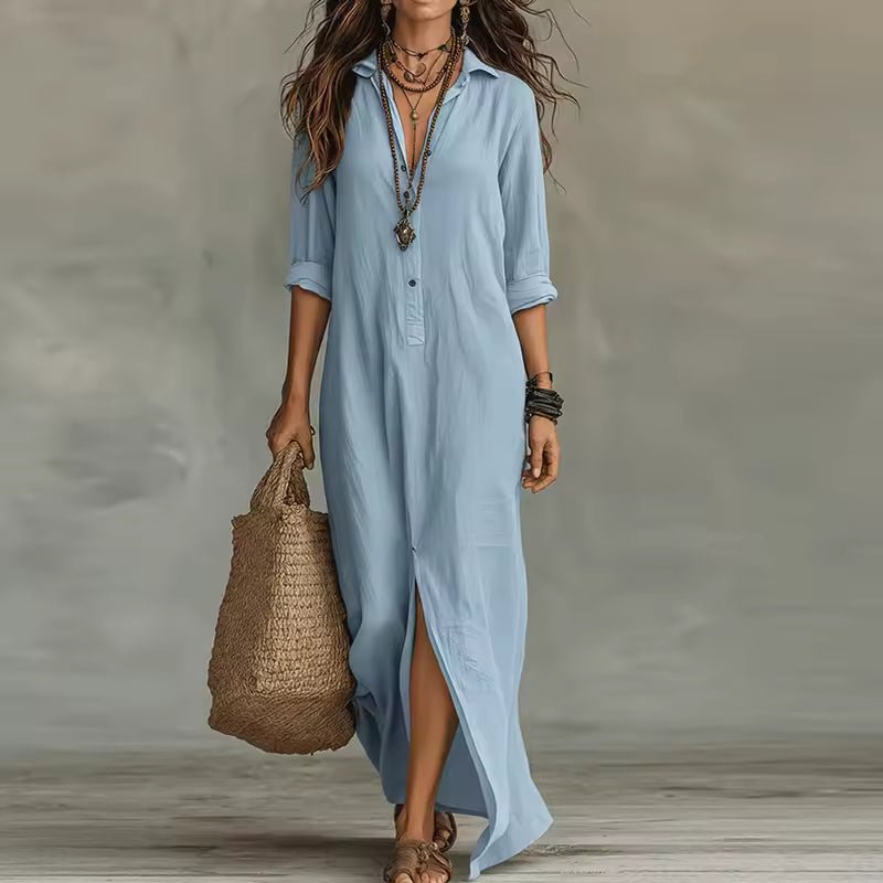 Robe Longue Style Chemise à Boutons pour Femmes - Emilia Lane