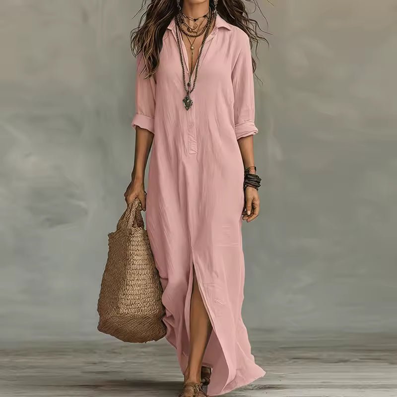 Robe Longue Style Chemise à Boutons pour Femmes - Emilia Lane