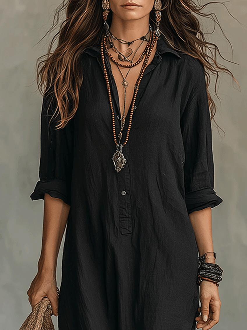 Robe Longue Style Chemise à Boutons pour Femmes - Emilia Lane