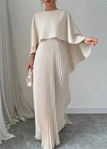 Robe Maxi avec Cape Plissée pour Femme - Emilia Lane