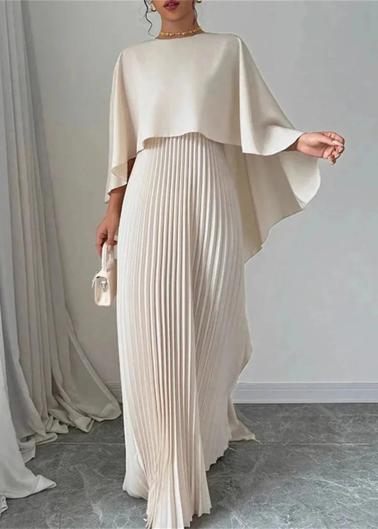 Robe Maxi avec Cape Plissée pour Femme - Emilia Lane