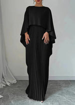 Robe Maxi avec Cape Plissée pour Femme - Emilia Lane