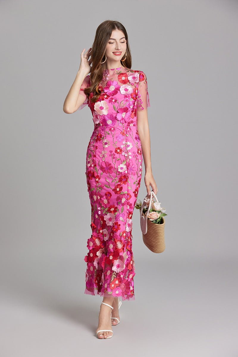 Robe Mermaid à Appliques Florales pour Femme | Idéale pour les Sorties - Emilia Lane