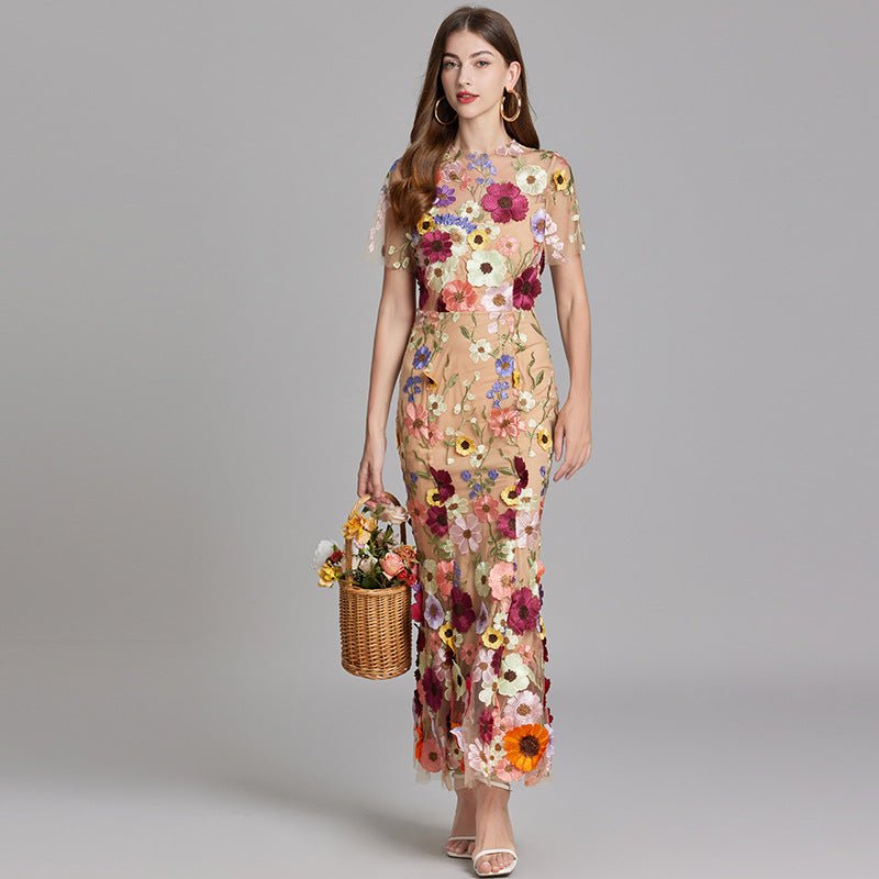 Robe Mermaid à Appliques Florales pour Femme | Idéale pour les Sorties - Emilia Lane