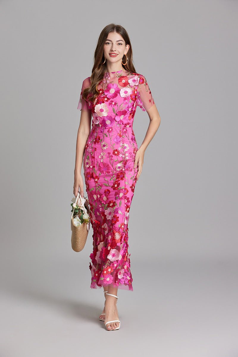 Robe Mermaid à Appliques Florales pour Femme | Idéale pour les Sorties - Emilia Lane