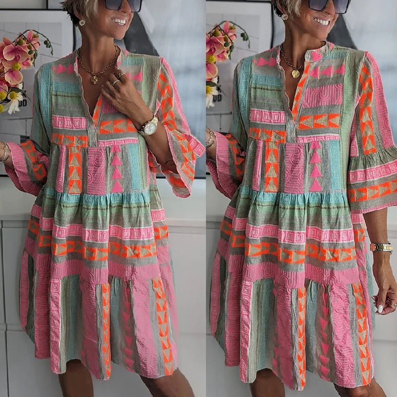 Robe mi - longue à imprimé pour femmes - Emilia Lane