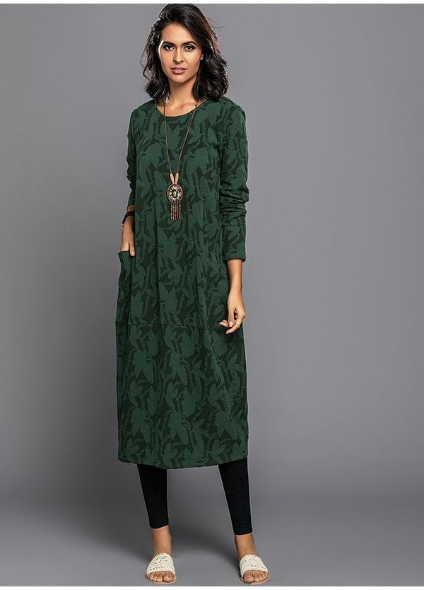 Robe mi - longue à manches longues pour femmes - Emilia Lane