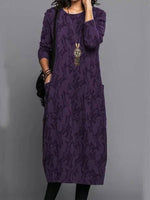 Robe mi - longue à manches longues pour femmes - Emilia Lane