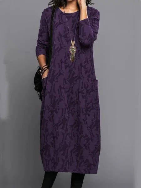 Robe mi - longue à manches longues pour femmes - Emilia Lane