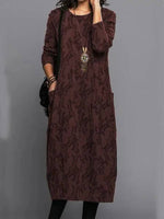 Robe mi - longue à manches longues pour femmes - Emilia Lane
