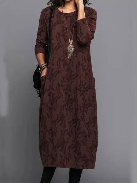 Robe mi - longue à manches longues pour femmes - Emilia Lane