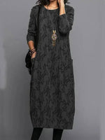 Robe mi - longue à manches longues pour femmes - Emilia Lane
