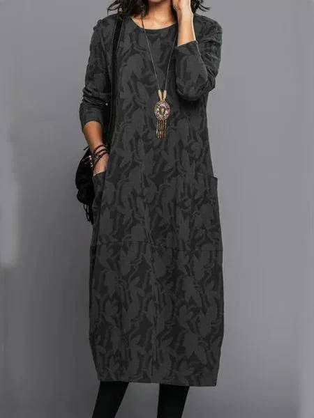 Robe mi - longue à manches longues pour femmes - Emilia Lane