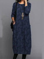 Robe mi - longue à manches longues pour femmes - Emilia Lane