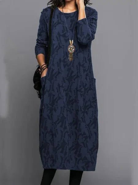 Robe mi - longue à manches longues pour femmes - Emilia Lane