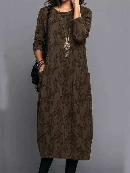 Robe mi - longue à manches longues pour femmes - Emilia Lane