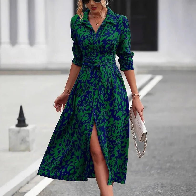 Robe mi - longue coupe évasée pour femmes - Emilia Lane
