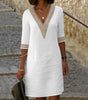 Robe Mi - longue en Coton et Lin pour Femme | Idéale pour l'Été - Emilia Lane