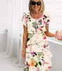 Robe mi - longue plissée à volants avec imprimé floral pour femmes - Emilia Lane