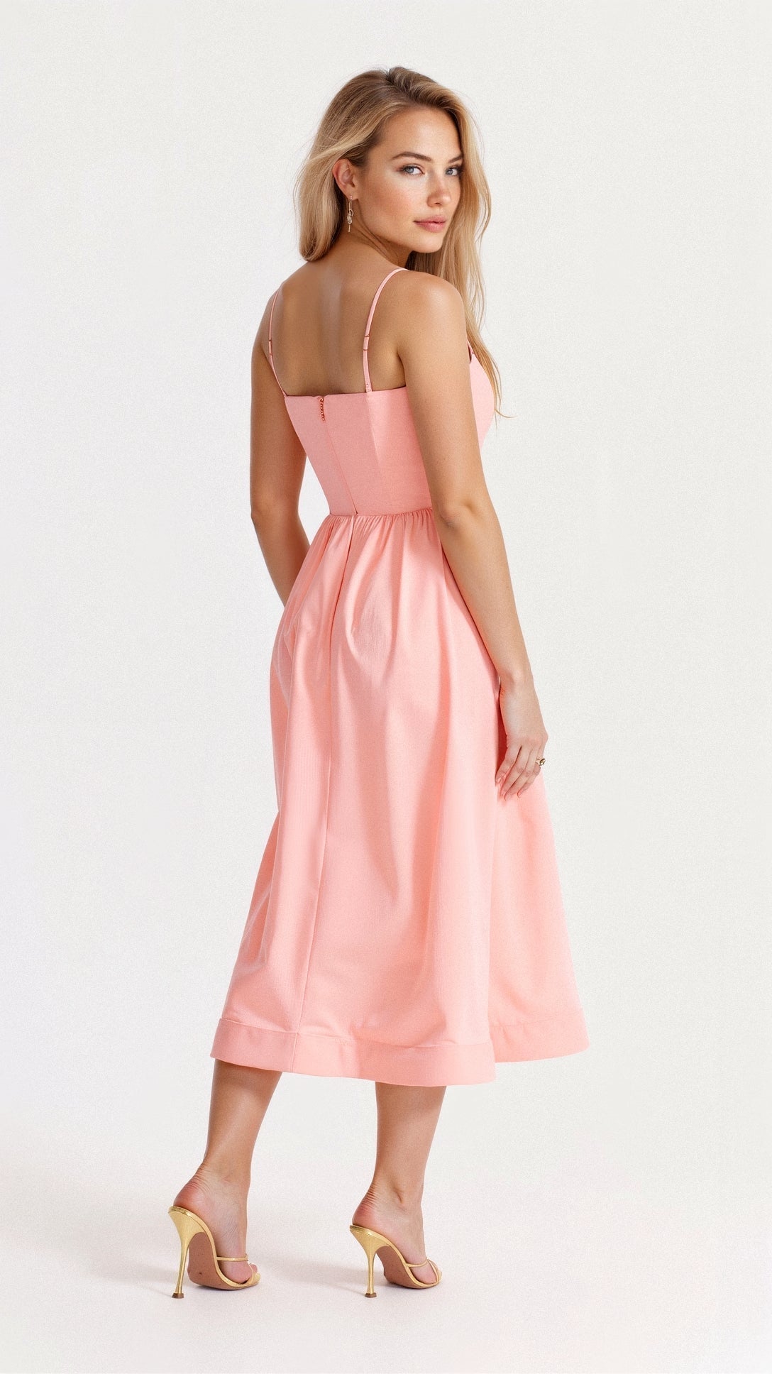 Robe Midi à Encolure Ascot et Coupe Évasée pour Femme | Idéale pour l'Été - Emilia Lane