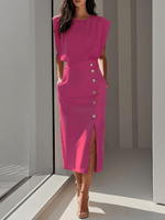 Robe Midi à Encolure Ronde pour Femmes - Emilia Lane